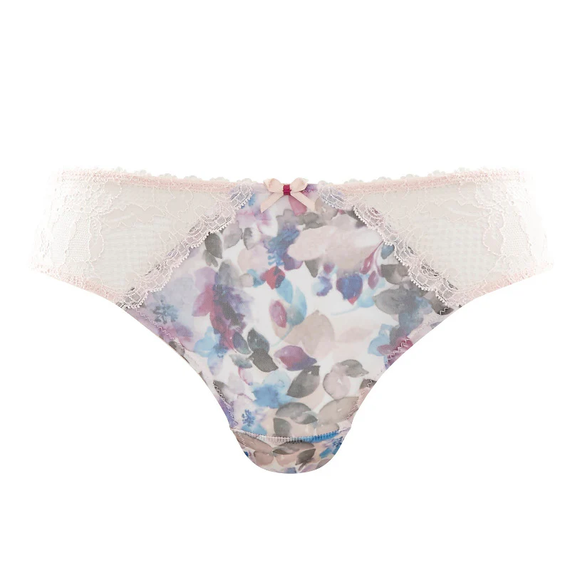 Jasmine Confetti Pink Floral Brazilian Brief Panty - Panache