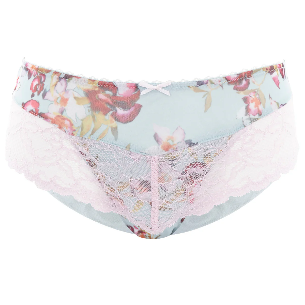 Jasmine Blue Floral Print Brief Panty - Panache