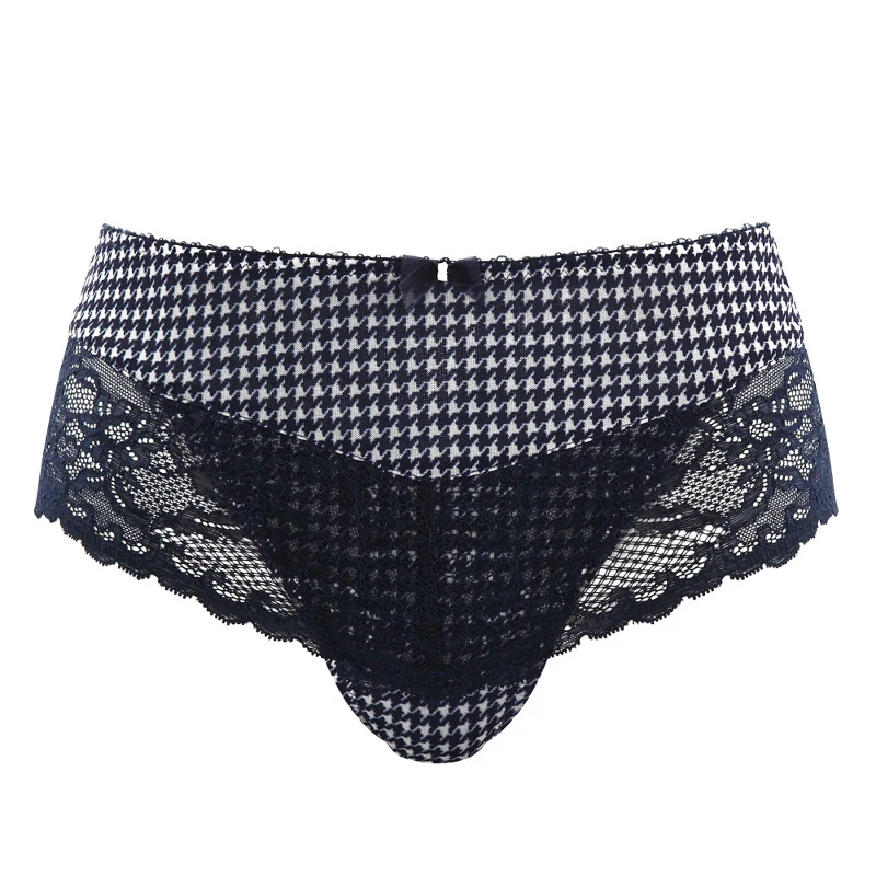Jasmine Dogtooth Blue Brief Panty - Panache