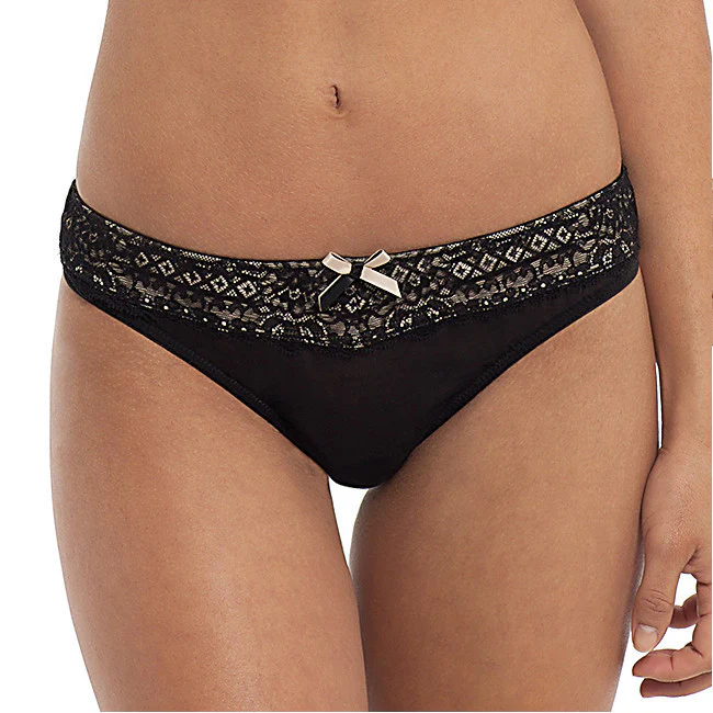 Sophie Thong Black/Nude - Panache