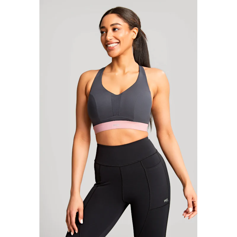 Non Padded Sports Bra Underwired Charcoal Grey - Panache - Image 4