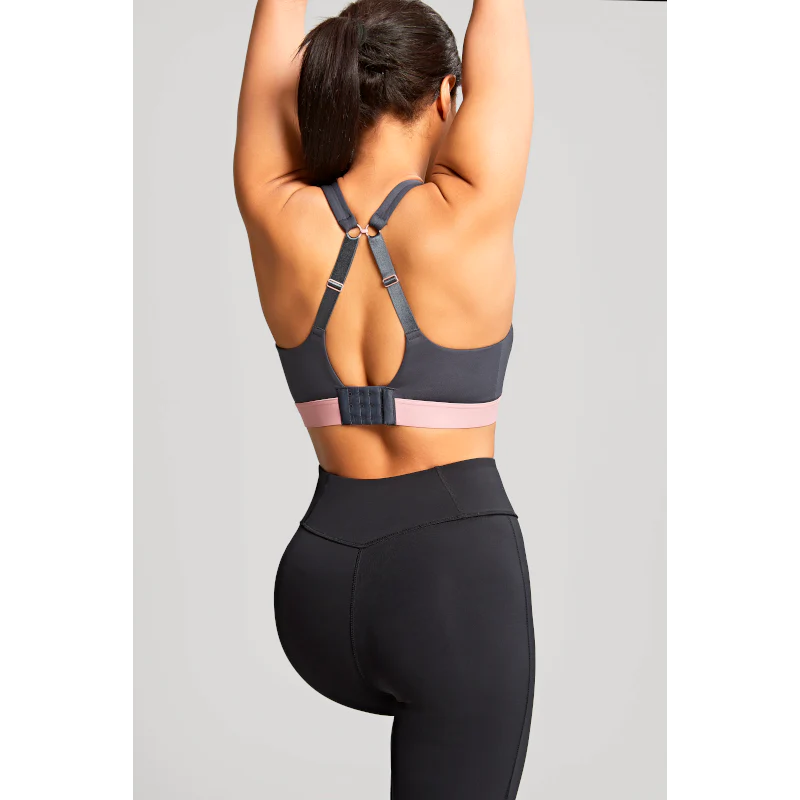 Non Padded Sports Bra Underwired Charcoal Grey - Panache - Image 5