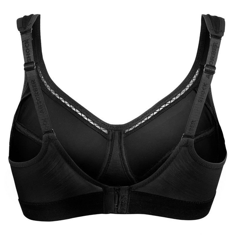 Active Classic Support Black Sports Bra - Shock Absorber - Image 2