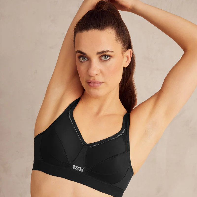 Active Classic Support Black Sports Bra - Shock Absorber - Image 3