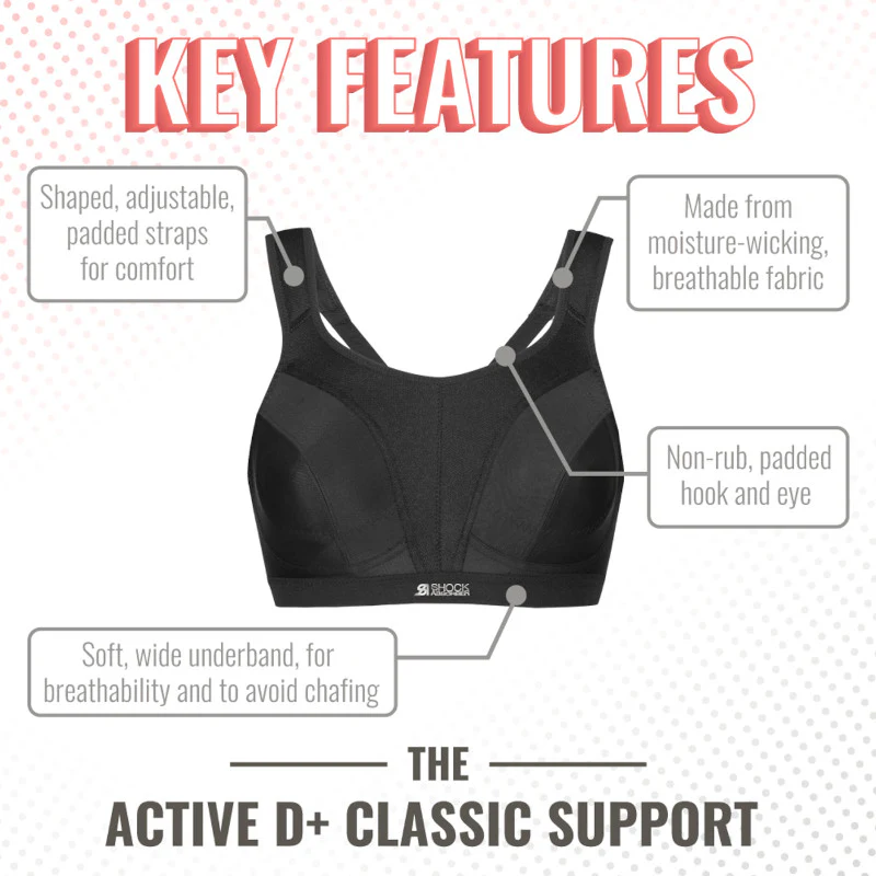 D+ Max Support Sports Bra White - Shock Absorber - Image 3