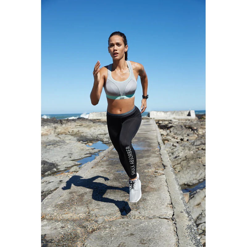 Ultimate Run Grey Aloe Sports Bra - Shock Absorber - Image 3