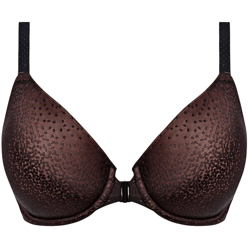 Back Appeal Front Fastener T-shirt Bra Black