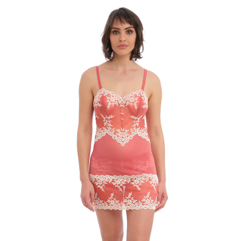 Embrace Lace Chemise Pink White - Wacoal