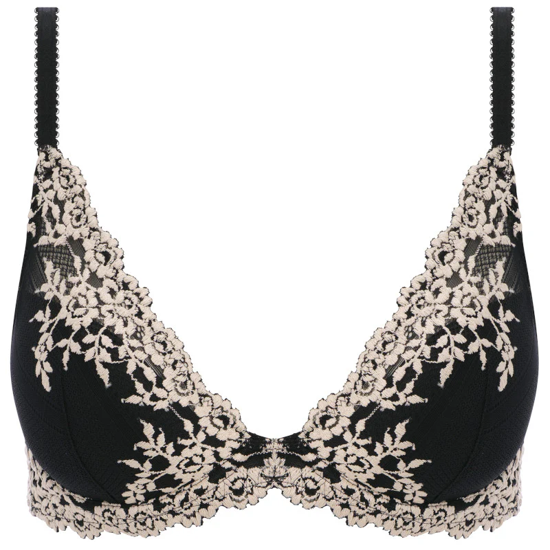 Embrace Lace Plunge Bra Black - Wacoal