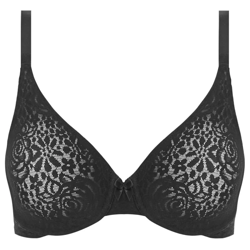 Halo Lace Plunge Bra Black - Wacoal