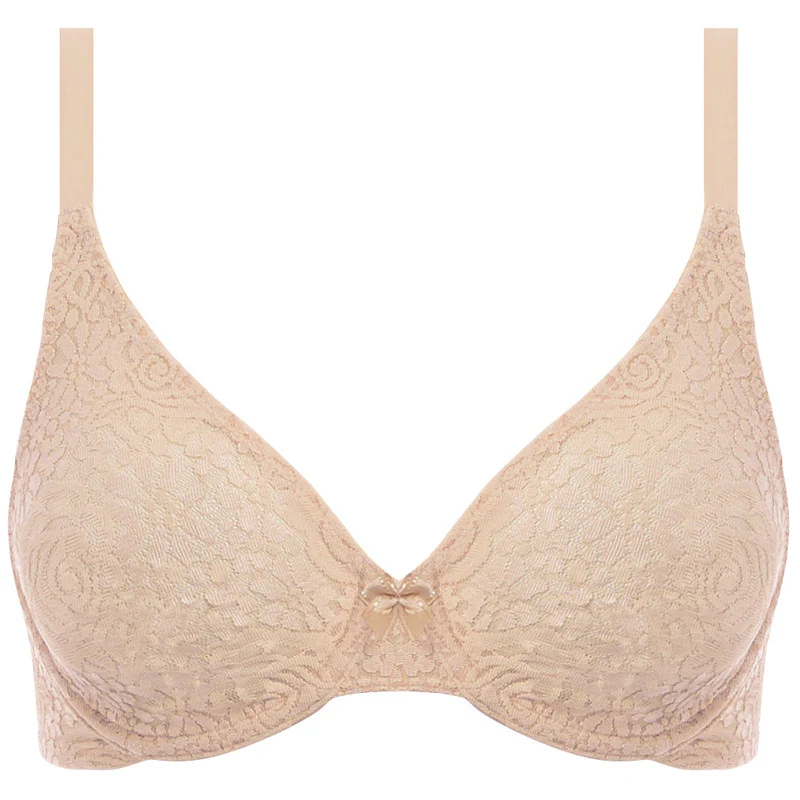 Halo Lace Plunge Bra Nude - Wacoal